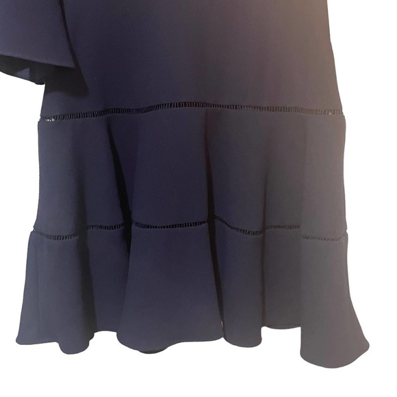 Eliza J 3/4 Bell Sleeve Fit & Flare Navy Dress w/Laddered Insets - Picture 6 of 13